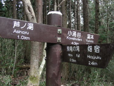 畑宿との分岐
