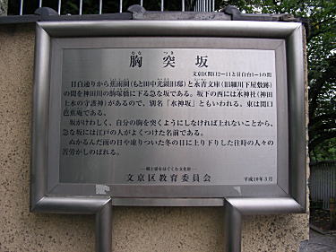 胸突坂案内板