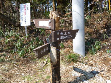 野上峠との分岐です