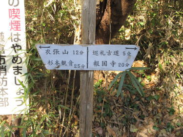 衣張山分岐