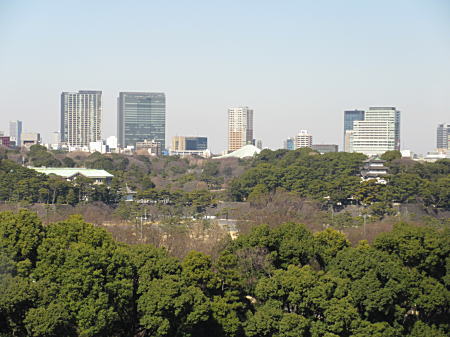 向こう正面は武道館、右に富士見櫓、左は宮内庁。