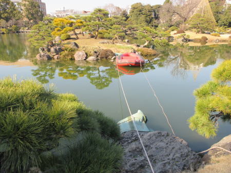 中の島が工事中